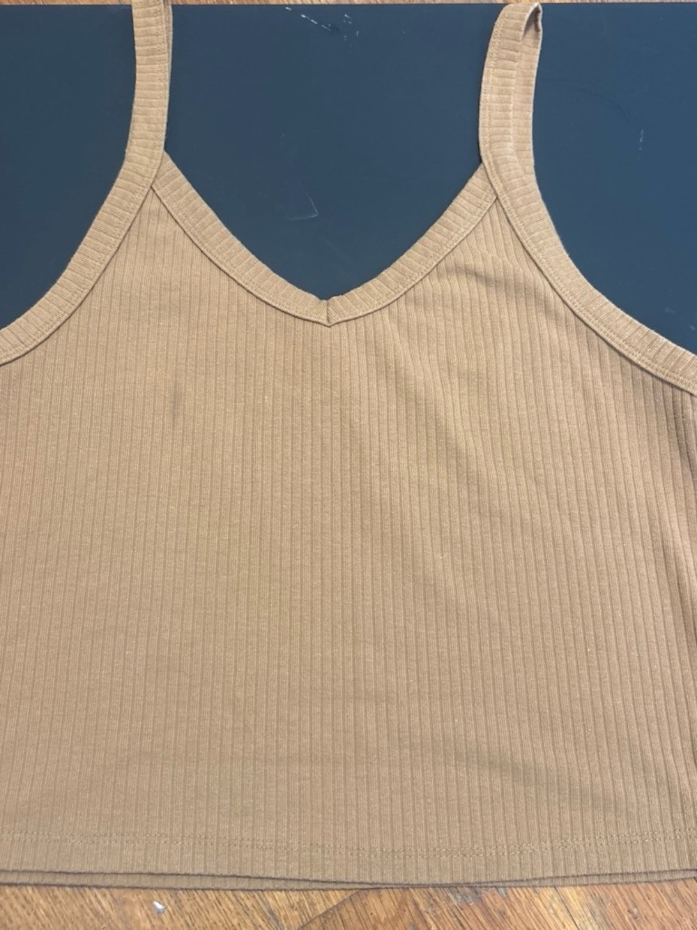 wild fable Ribbed V-Neck Crop Tank Top - Brown